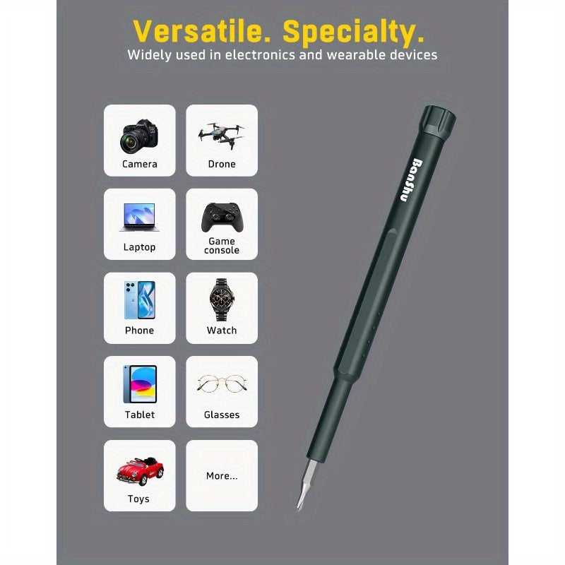 Mini 46-in-1 Precision Screwdriver Set with Magnetic Tips - Heavy-Duty Metal Construction, All-in-One Compact Case, Non-Slip Grip - Compatible with Smartphones, Laptops, Cameras, Eyeglasses, Electronics, Toys, Appliances - Professional & DIY Tool Kit for