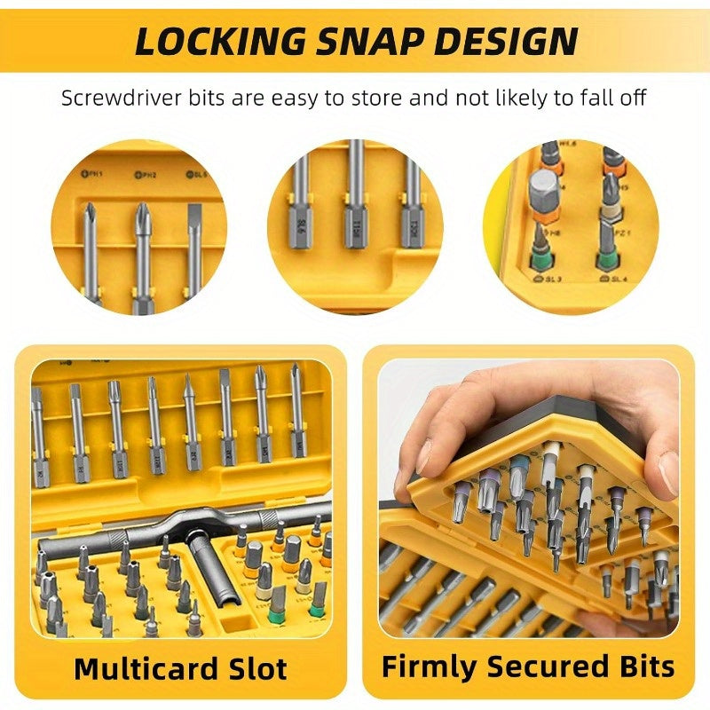 42-in-1 Magnetic Screwdriver Set with 40pcs Magnetic Bits & Ratchet Handle - Heavy-Duty All-in-One Tool Kit with Ergonomic Grip, Compact & Portable Case for Furniture, Computer, Bicycle, Electronics, Home Repairs - No Power Required, Ideal for DIY &