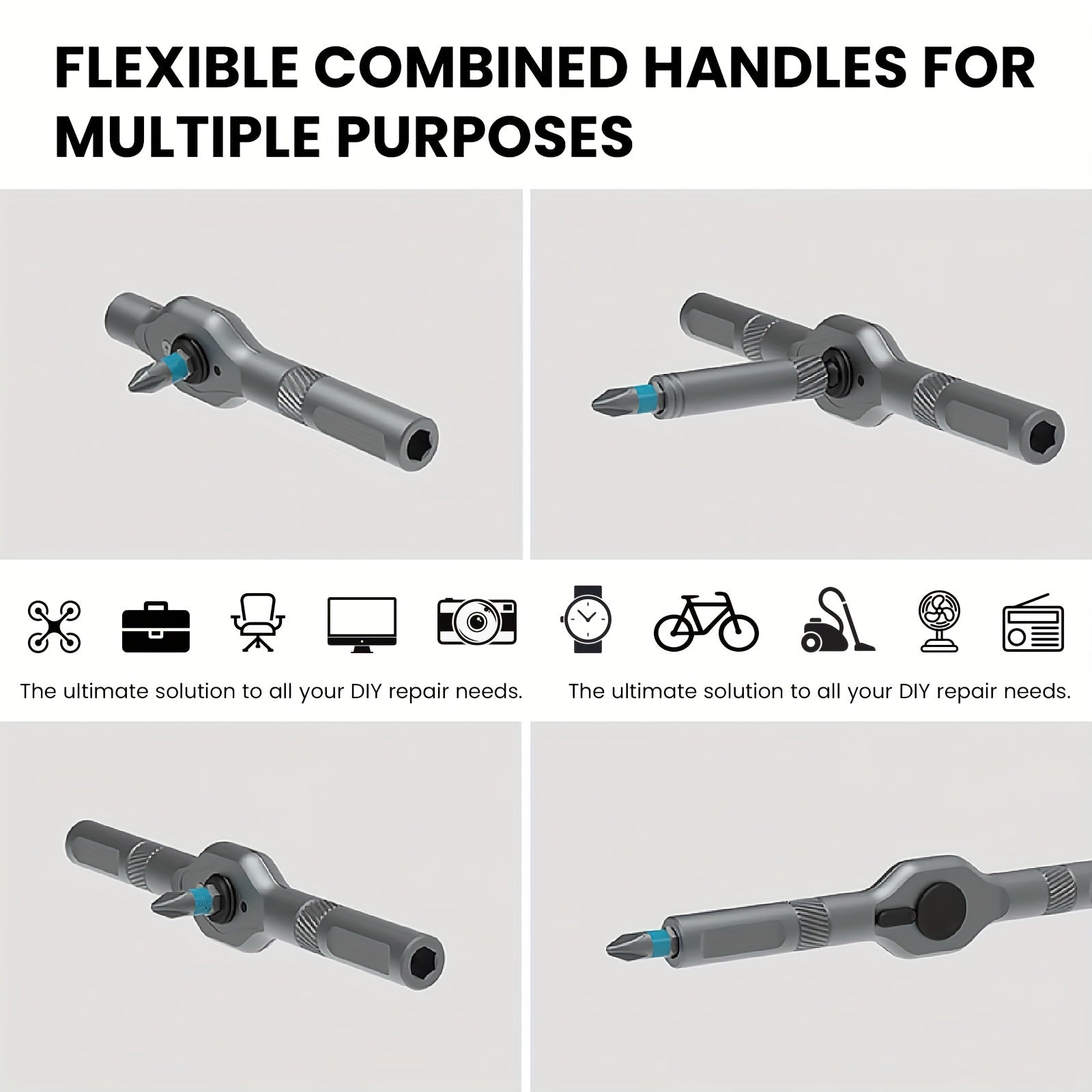 [Multifunctional Screwdriver] 24-in-1 Magnetic Screwdriver Set | Multifunctional Hand Tool Kit with Detachable T-Handle Ratchet, Iron Material, Manual Operation, DIY Home Maintenance Tool Box