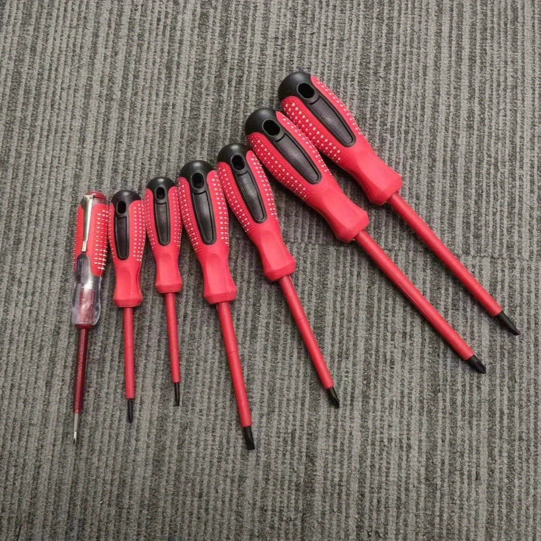 7pcs Screwdriver Set - Durable Metal Flat-Head Hand Tools, Suitable for Home Use, Essential Precision Repair Tool Kit, Battery-Free