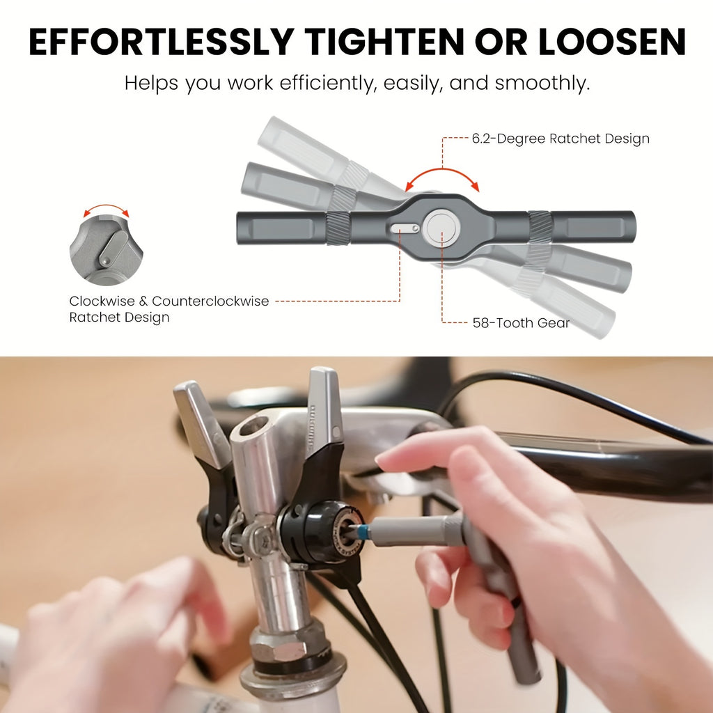 [Multifunctional Screwdriver] 24-in-1 Magnetic Screwdriver Set | Multifunctional Hand Tool Kit with Detachable T-Handle Ratchet, Iron Material, Manual Operation, DIY Home Maintenance Tool Box