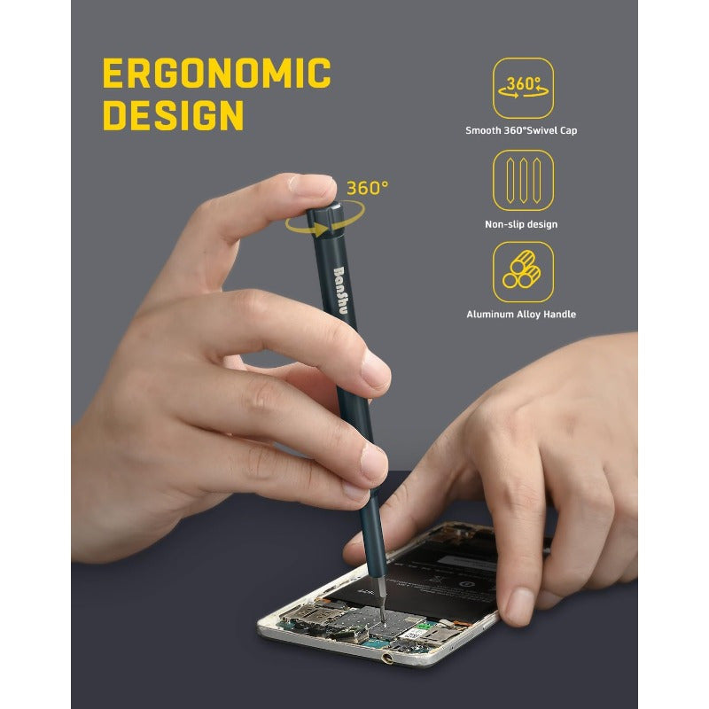 Mini 46-in-1 Precision Screwdriver Set with Magnetic Tips - Heavy-Duty Metal Construction, All-in-One Compact Case, Non-Slip Grip - Compatible with Smartphones, Laptops, Cameras, Eyeglasses, Electronics, Toys, Appliances - Professional & DIY Tool Kit for
