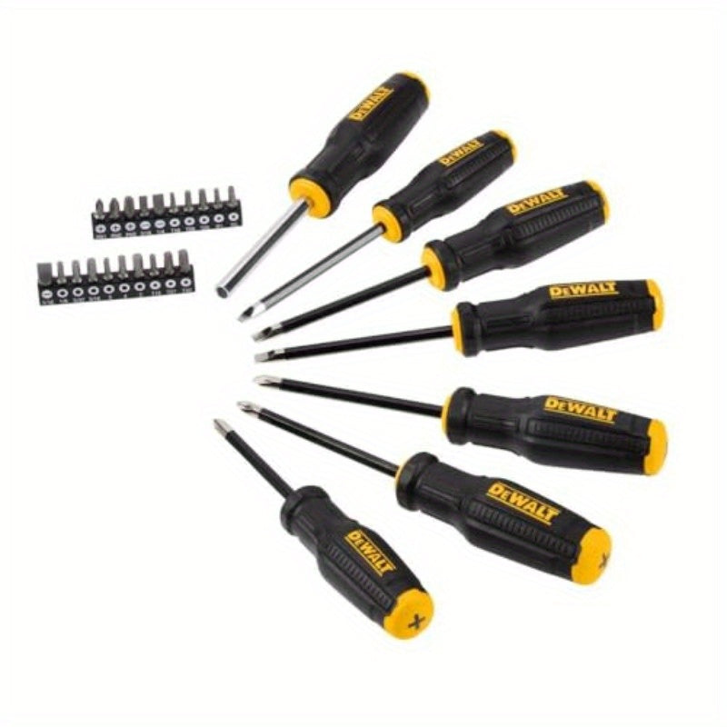27pcs Toughseries Heavy-Duty Screwdriver Set with Magnetic Tips & Ergonomic Non-Slip Grip - All-in-One Impact-Resistant Tool Kit with Torx/Phillips/Flathead Bits for Home, Automotive, Electronics Repair - Durable Construction & Clear Storage Case (No