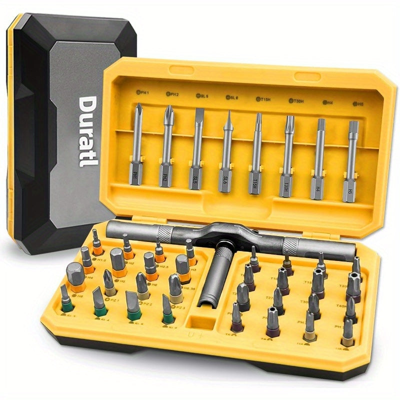 42-in-1 Magnetic Screwdriver Set with 40pcs Magnetic Bits & Ratchet Handle - Heavy-Duty All-in-One Tool Kit with Ergonomic Grip, Compact & Portable Case for Furniture, Computer, Bicycle, Electronics, Home Repairs - No Power Required, Ideal for DIY &