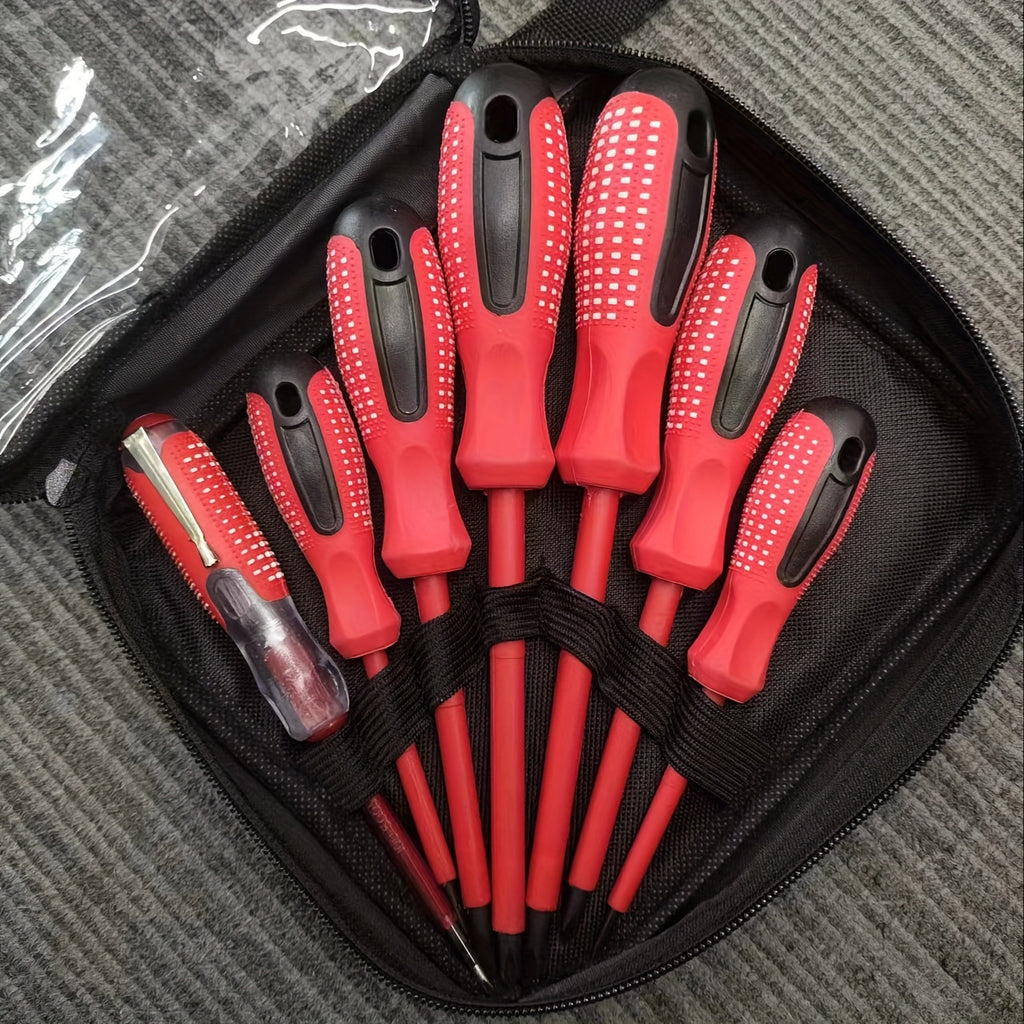 7pcs Screwdriver Set - Durable Metal Flat-Head Hand Tools, Suitable for Home Use, Essential Precision Repair Tool Kit, Battery-Free