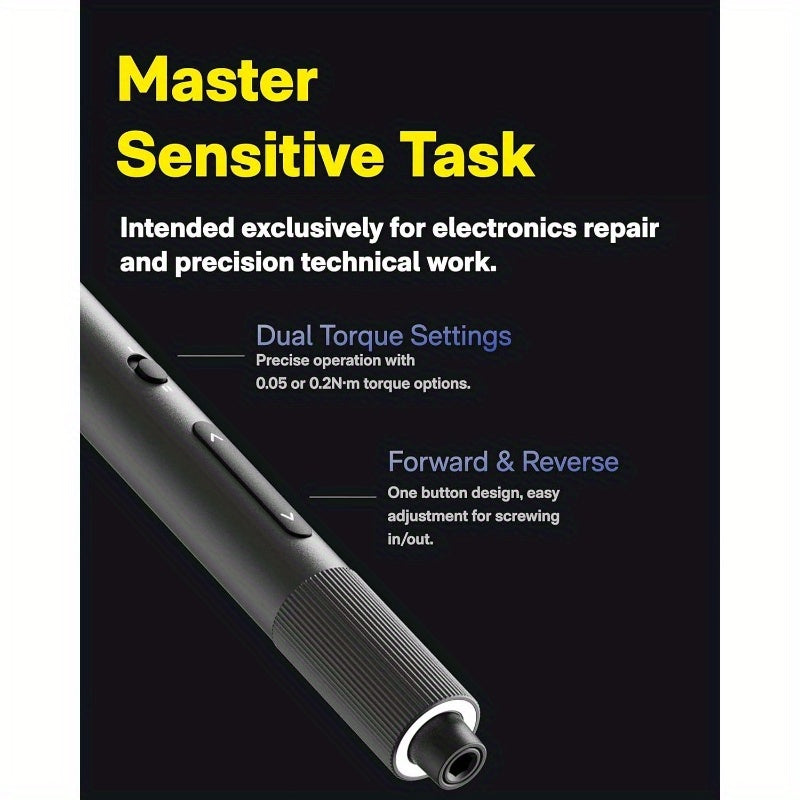25-in-1 ADV Cordless-like Precision Screwdriver Set with LED Dual Torque, 17 RPM Fast Speed & Ergonomic Grip - Heavy-Duty Professional Tool Kit for Electronics Repair, Smartphones, Laptops, Tablets, Home Maintenance - Compatible with AA Batteries (No