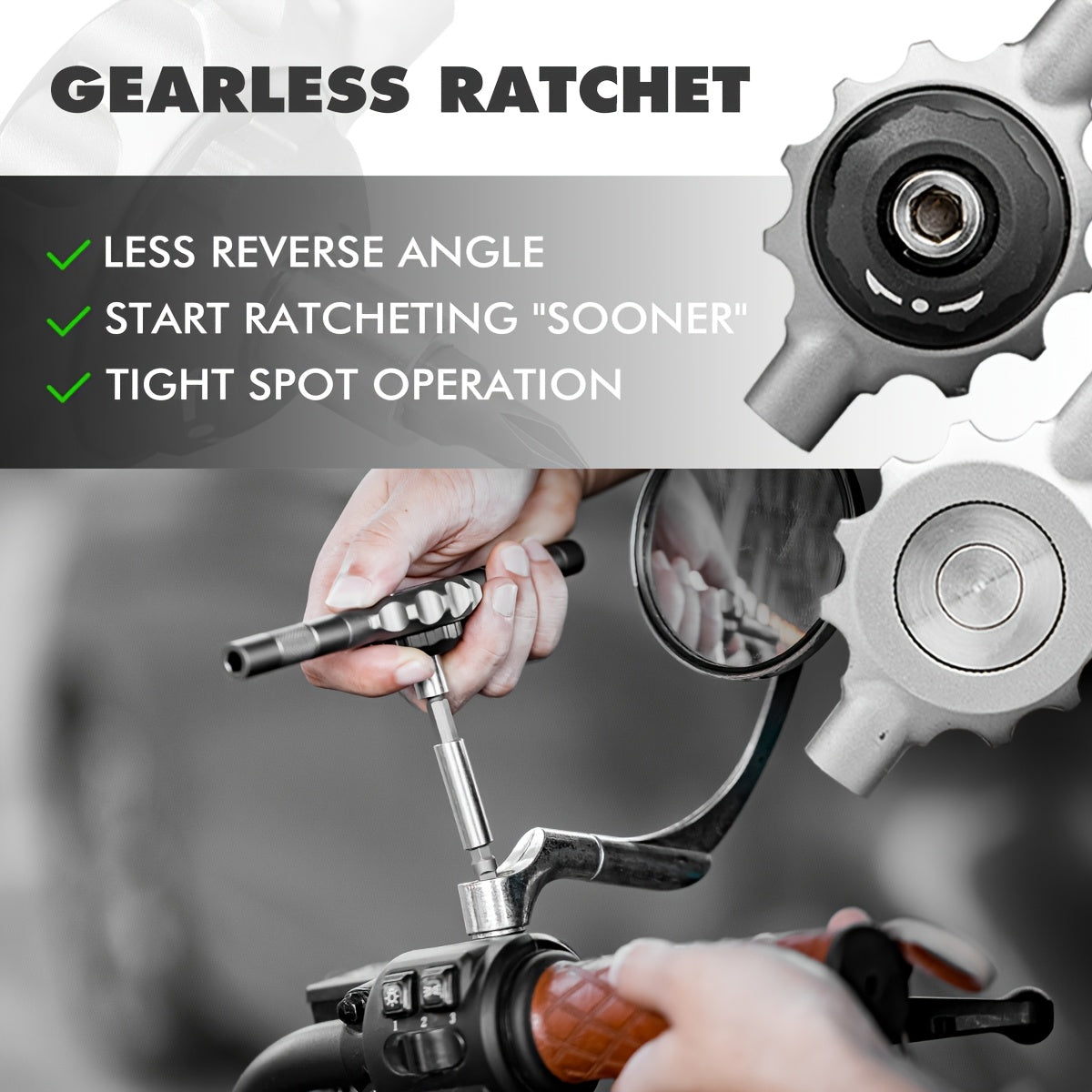 64in 1 Gearless Ratchet Screwdriver Bit Set, Flat Handle for Narrow Space, Magnetic Assembly, 1/4 Inch Bit Set*27, Crv Nut Drivers*16, 4mm Bit Set*8, Suitable for Repairing Mobile Phones, Computers, Cameras, Home Appliances, Furniture, Bicycles, Etc