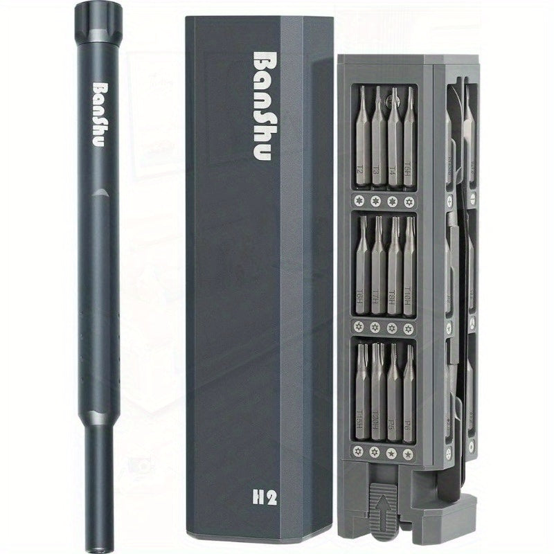 Mini 46-in-1 Precision Screwdriver Set with Magnetic Tips - Heavy-Duty Metal Construction, All-in-One Compact Case, Non-Slip Grip - Compatible with Smartphones, Laptops, Cameras, Eyeglasses, Electronics, Toys, Appliances - Professional & DIY Tool Kit for