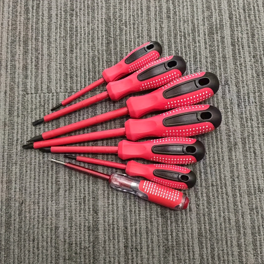 7pcs Screwdriver Set - Durable Metal Flat-Head Hand Tools, Suitable for Home Use, Essential Precision Repair Tool Kit, Battery-Free