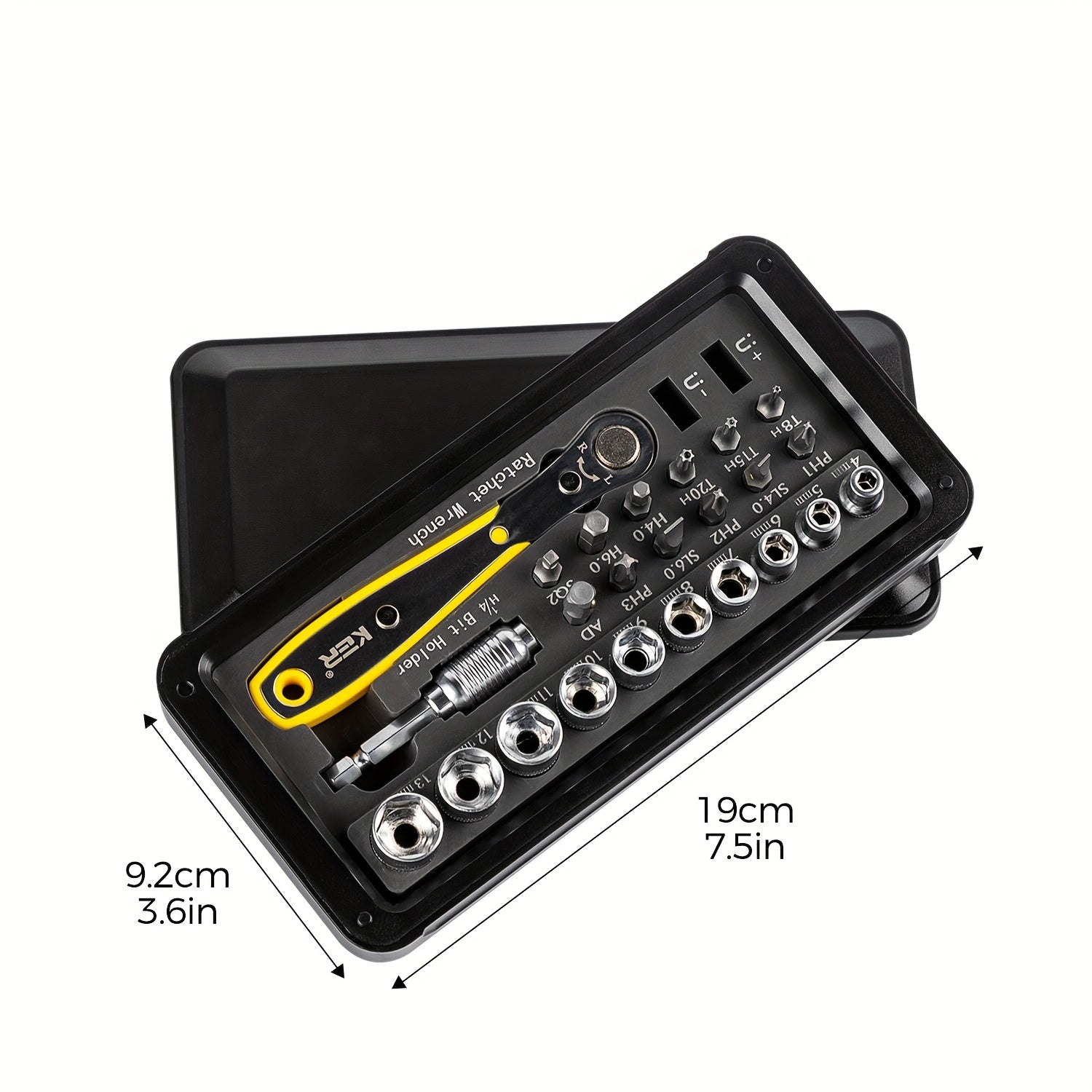 24-in-1 Magnetic Screwdriver Set with Detachable T-Ratchet Handle - Heavy-Duty Iron Construction, Ergonomic Grip for Home Maintenance & DIY Projects, Includes Hex Keys, Screwdrivers, Pliers, and More - Black, Screwdriver Set, Robust Tool Design, Durable