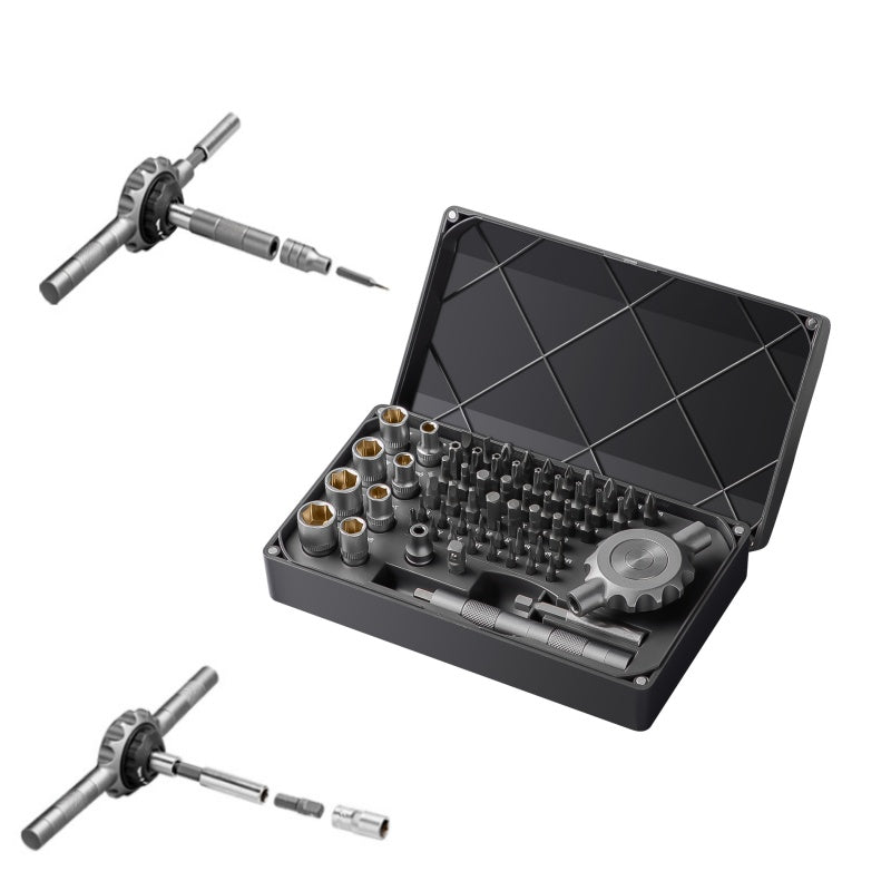 24-in-1 Magnetic Screwdriver Set with Detachable T-Ratchet Handle - Heavy-Duty Iron Construction, Ergonomic Grip for Home Maintenance & DIY Projects, Includes Hex Keys, Screwdrivers, Pliers, and More - Black, Screwdriver Set, Robust Tool Design, Durable
