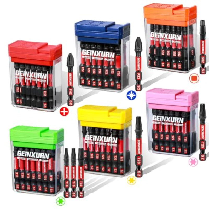 90pcs Heavy-Duty Impact Screwdriver Set with Magnetic Tips - Impact-Resistant Case, PH2, PZ2, SQ2, T10, T15, T20, T25, T30, S2 Bits - for Professional & DIY Projects - Organized Storage Box (No Power Required) - Ideal for Electricians, Builders,