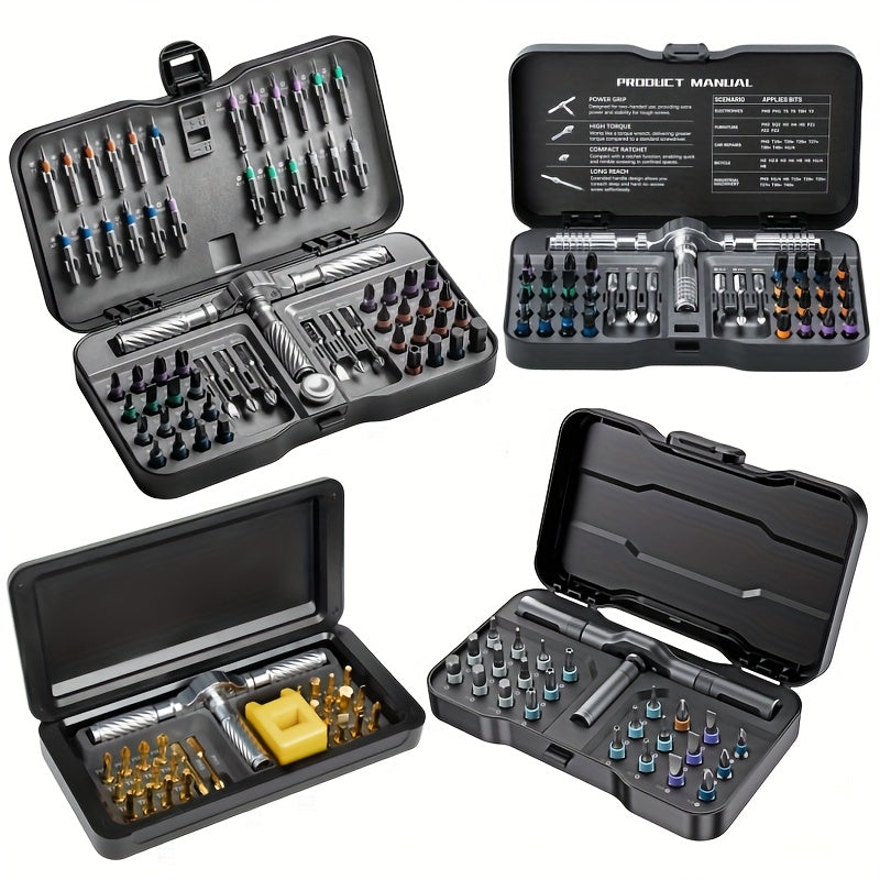 24-in-1 Magnetic Screwdriver Set with Detachable T-Ratchet Handle - Heavy-Duty Iron Construction, Ergonomic Grip for Home Maintenance & DIY Projects, Includes Hex Keys, Screwdrivers, Pliers, and More - Black, Screwdriver Set, Robust Tool Design, Durable
