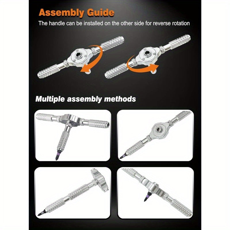 40-in-1 Magnetic Screwdriver Set with Ratchet Mechanism & Detachable Handle - Heavy-Duty Multi-Bit Tool Kit with Impact-Resistant Case, Ergonomic Grip, S2 Steel Bits & Ratchet Mechanism for Electrical, Furniture, Home Repairs, DIY Projects - Compatible