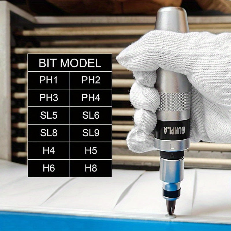 12pcs Heavy-Duty Industrial Impact Screwdriver Set - Manual Operation, No Power Required - with Phillips/Slotted/Hex Drivers, Ratchet Mechanism - for Automotive, Construction, Manufacturing - Durable 40CR Alloy Steel Construction - Ideal for Professionals