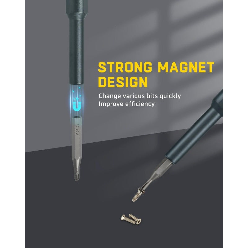 Mini 46-in-1 Precision Screwdriver Set with Magnetic Tips - Heavy-Duty Metal Construction, All-in-One Compact Case, Non-Slip Grip - Compatible with Smartphones, Laptops, Cameras, Eyeglasses, Electronics, Toys, Appliances - Professional & DIY Tool Kit for