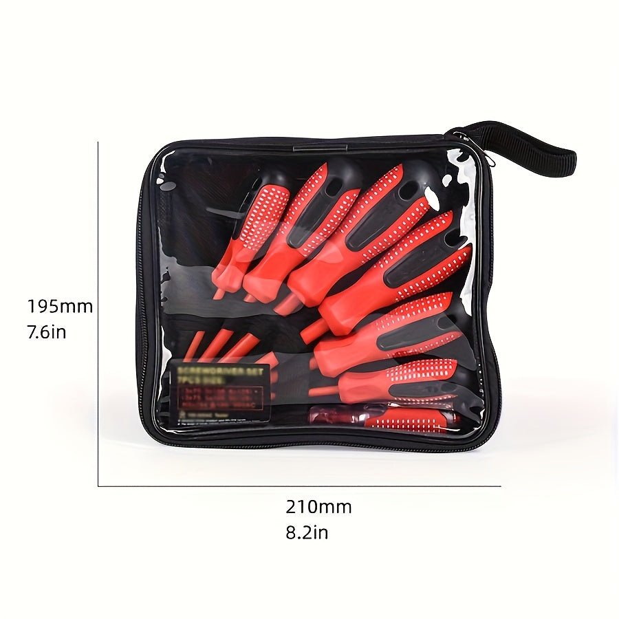 7pcs Screwdriver Set - Durable Metal Flat-Head Hand Tools, Suitable for Home Use, Essential Precision Repair Tool Kit, Battery-Free