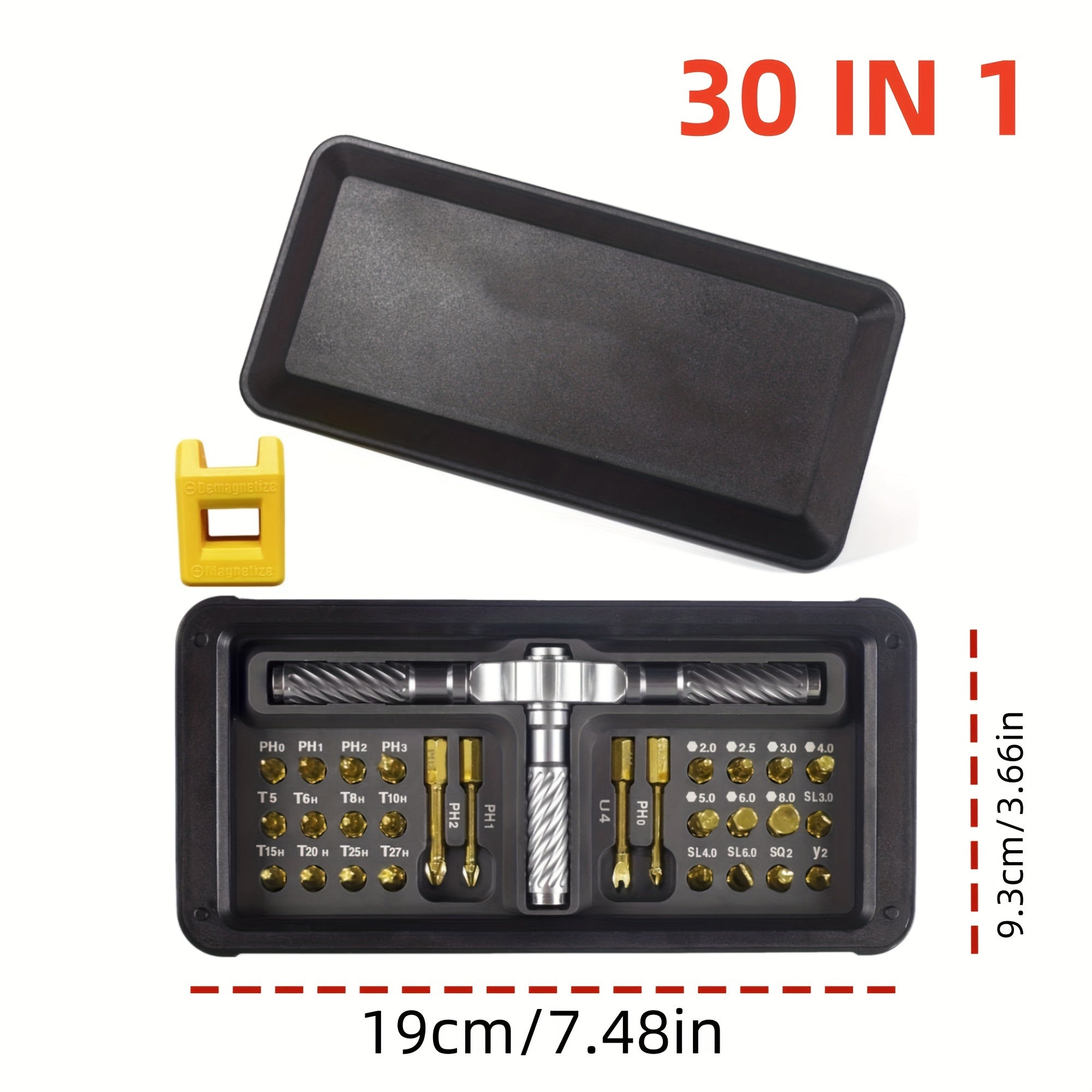 [Multifunctional Screwdriver] 24-in-1 Magnetic Screwdriver Set | Multifunctional Hand Tool Kit with Detachable T-Handle Ratchet, Iron Material, Manual Operation, DIY Home Maintenance Tool Box