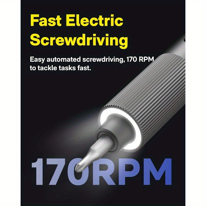 25-in-1 ADV Cordless-like Precision Screwdriver Set with LED Dual Torque, 17 RPM Fast Speed & Ergonomic Grip - Heavy-Duty Professional Tool Kit for Electronics Repair, Smartphones, Laptops, Tablets, Home Maintenance - Compatible with AA Batteries (No