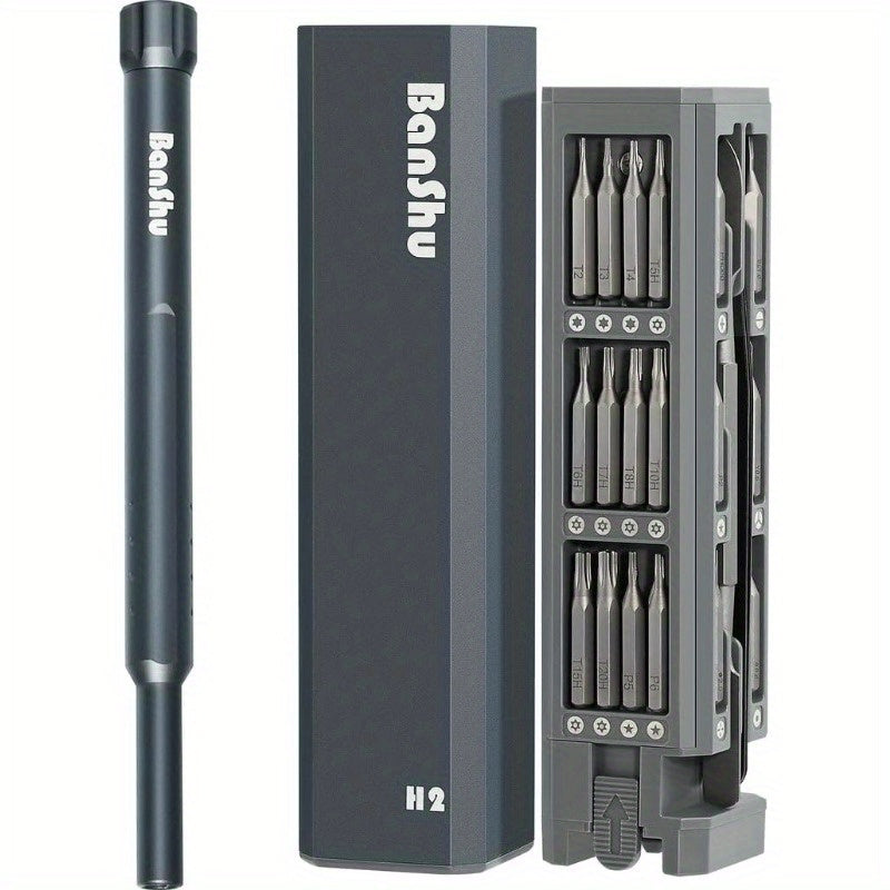 Mini 46-in-1 Precision Screwdriver Set with Magnetic Tips - Heavy-Duty Metal Construction, All-in-One Compact Case, Non-Slip Grip - Compatible with Smartphones, Laptops, Cameras, Eyeglasses, Electronics, Toys, Appliances - Professional & DIY Tool Kit for
