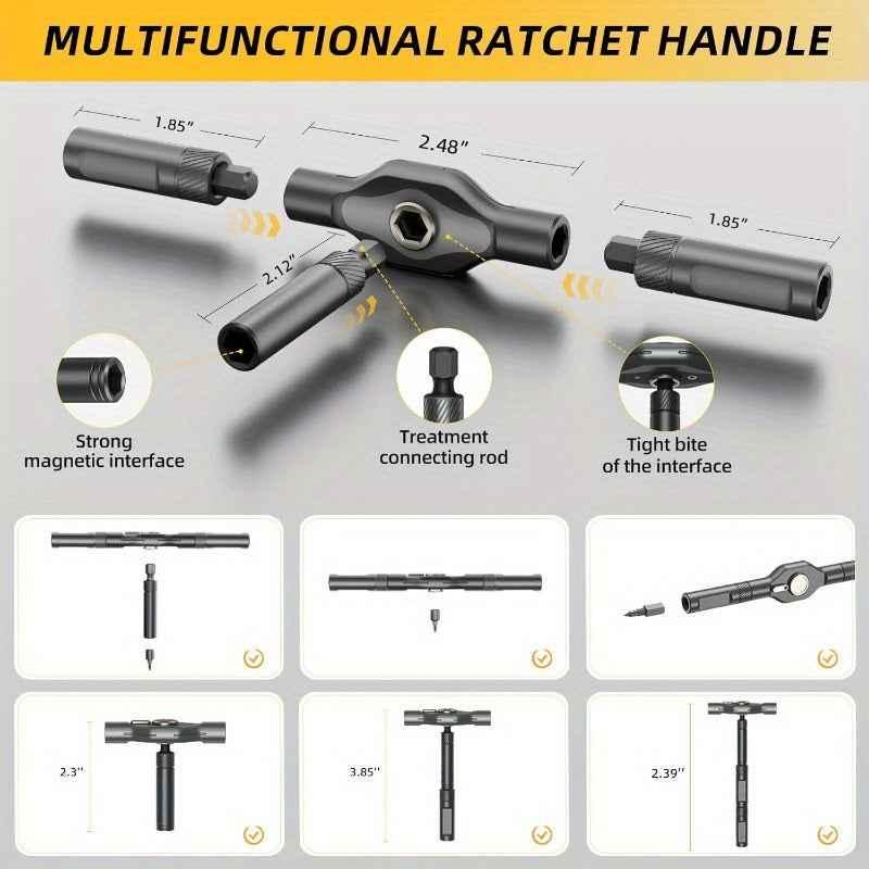 42-in-1 Magnetic Screwdriver Set with 40pcs Magnetic Bits & Ratchet Handle - Heavy-Duty All-in-One Tool Kit with Ergonomic Grip, Compact & Portable Case for Furniture, Computer, Bicycle, Electronics, Home Repairs - No Power Required, Ideal for DIY &