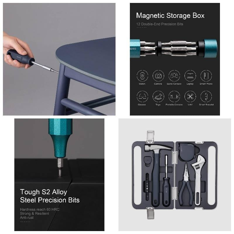 24-in-1 Manual Precision Screwdriver Set with Magnetic Tip Storage Box - Heavy-Duty S2 Alloy Steel Construction, Ergonomic Non-Slip Grip & Color-Coded Bits for Electronics, Smartphones, Watches, Glasses, Home Repairs - All-in-One Tool Kit for DIY &