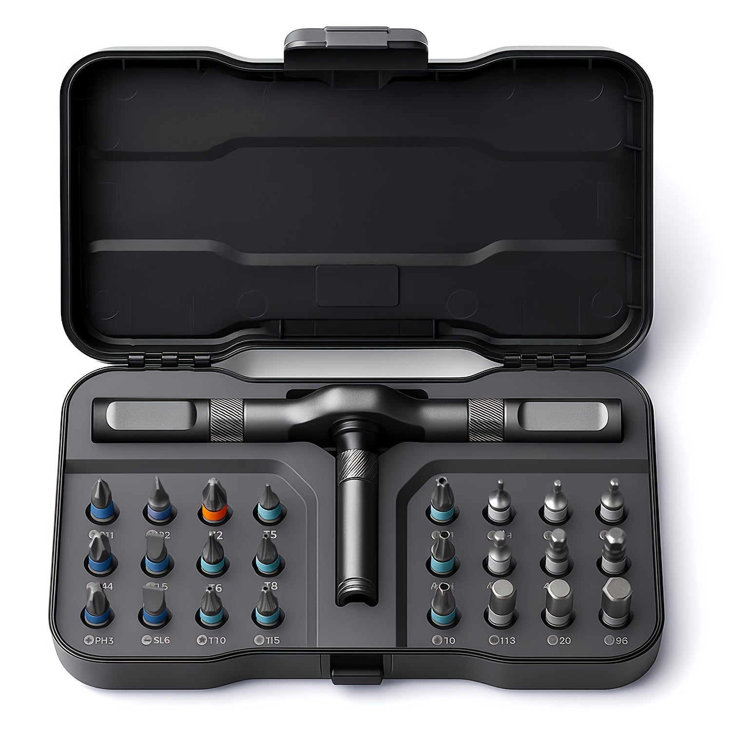 66-in-1 Ratchet Screwdriver Set with 62 Magnetic Bits (S2 Chrome-Molybdenum Alloy) - Heavy-Duty Precision Tool Kit, Ratcheting Mechanism & Magnetizer, Rotating Tail Cap, Aluminum Alloy Handle for Electronics, Watches, Glasses, Phone & Computer Repairs -
