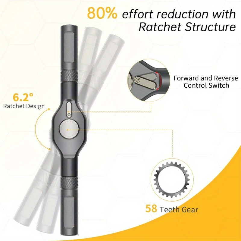 42-in-1 Magnetic Screwdriver Set with 40pcs Magnetic Bits & Ratchet Handle - Heavy-Duty All-in-One Tool Kit with Ergonomic Grip, Compact & Portable Case for Furniture, Computer, Bicycle, Electronics, Home Repairs - No Power Required, Ideal for DIY &